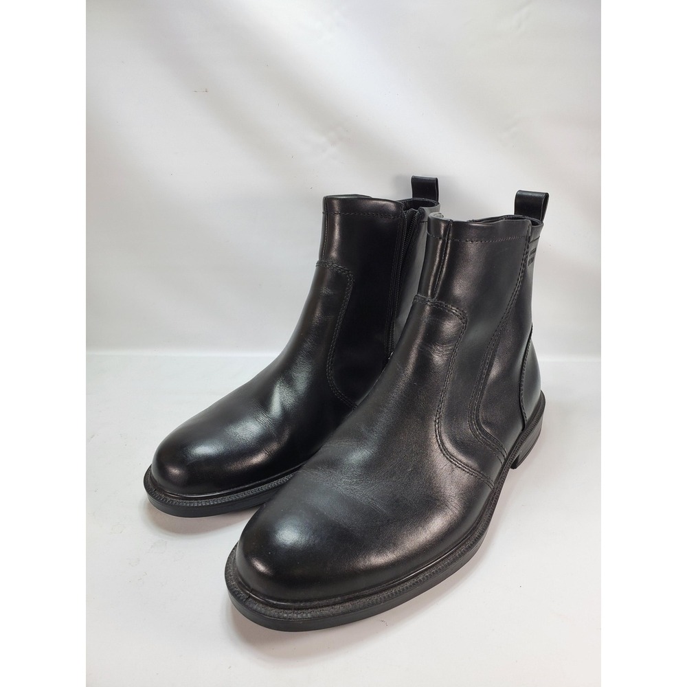ECCO Chelsea Boots Mens 43 Black Leather‎ Waterproof Side Zip Gore-Tex